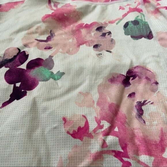 Lululemon Scoop Neck TankBlurred Blossoms White / Heathered Fossil size 10 - Picture 9 of 13